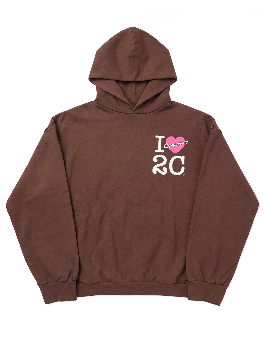 I <3 2c HOODIE (BROWN) – CRIMEWAVE