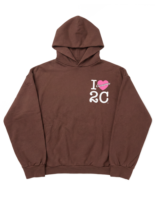 I <3 2c HOODIE (BROWN) – CRIMEWAVE